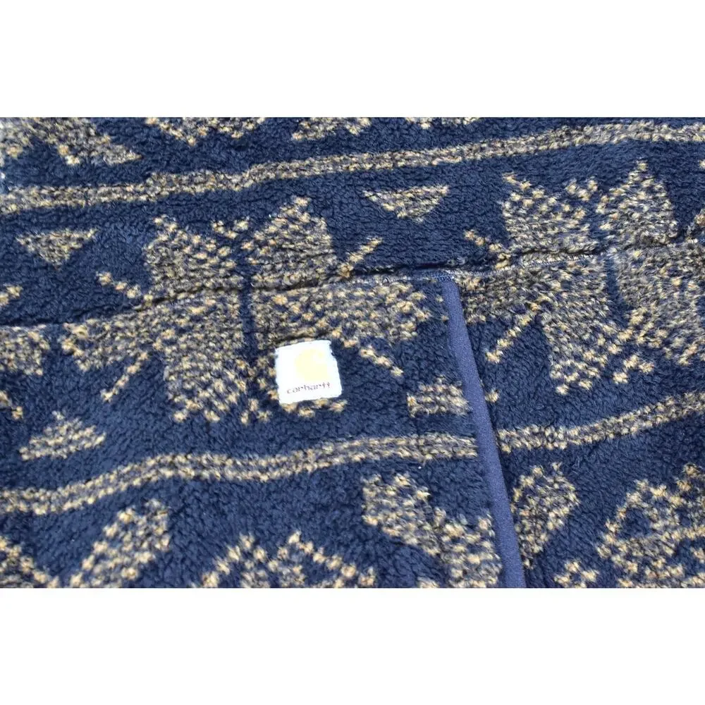 Carhartt Women Sherpa Fleece Pullover Loose Brown Snowflake Size 2X OJ6470W NEW